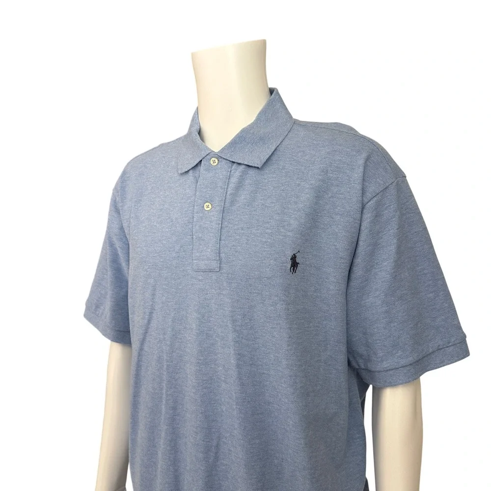 Polo Ralph Lauren Mens Short Sleeve Light Blue Polo Shirt Classic Fit Size‎ XL